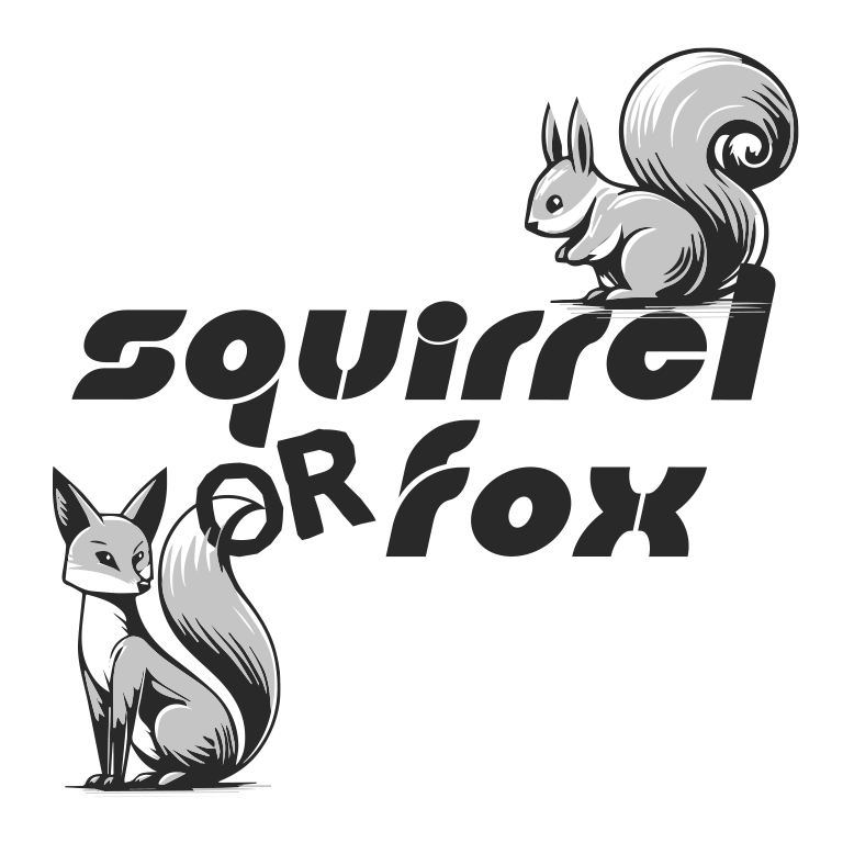 A squirrel and a fox